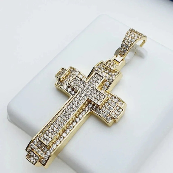 14K Gold Plated Cubic Zircon Pendant, EVBRS509 - Picture 7 of 10